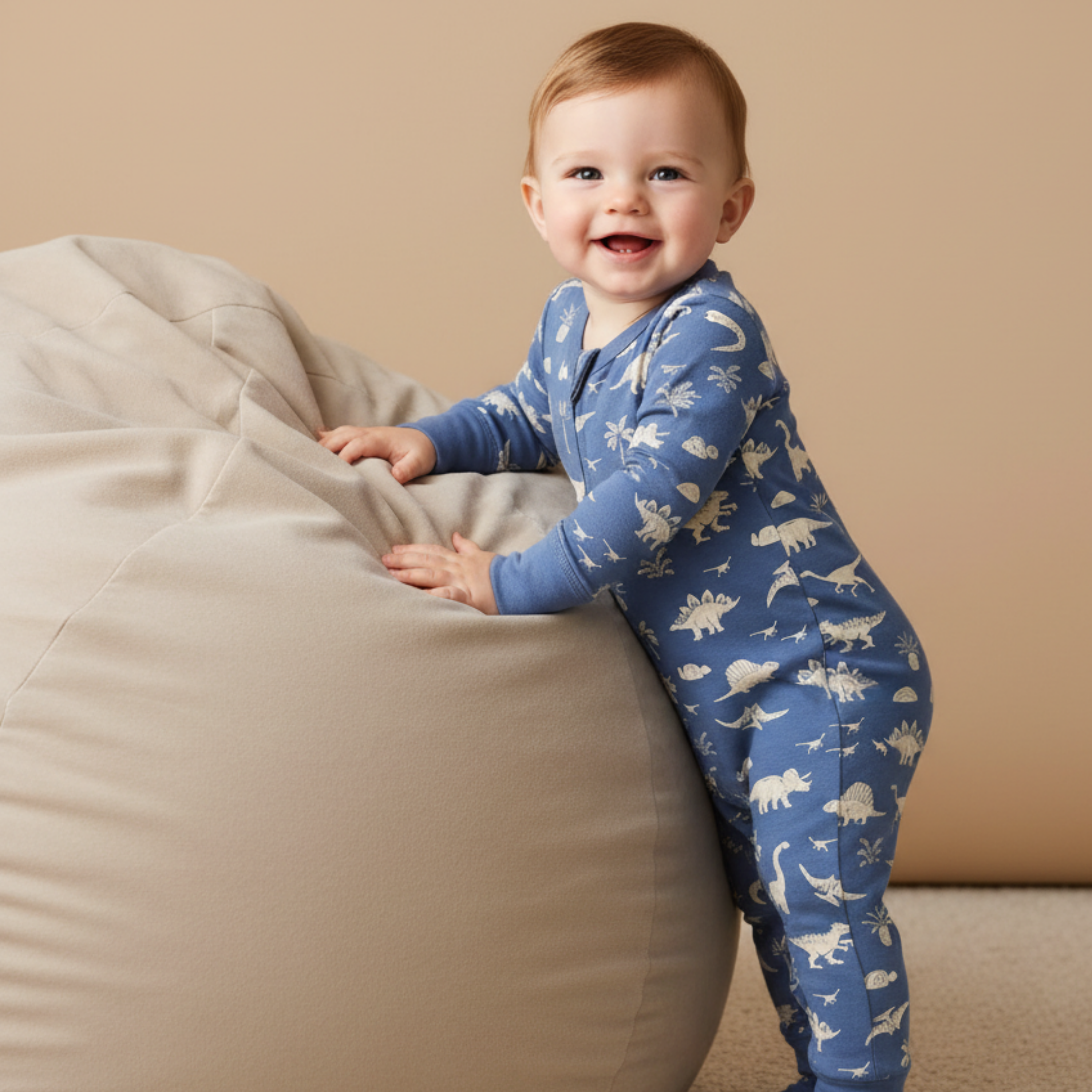 Organic 2-Way Zip Romper - Dino - Aaria Tees Aaria Tees