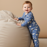 Organic 2-Way Zip Romper - Dino - Aaria Tees Aaria Tees