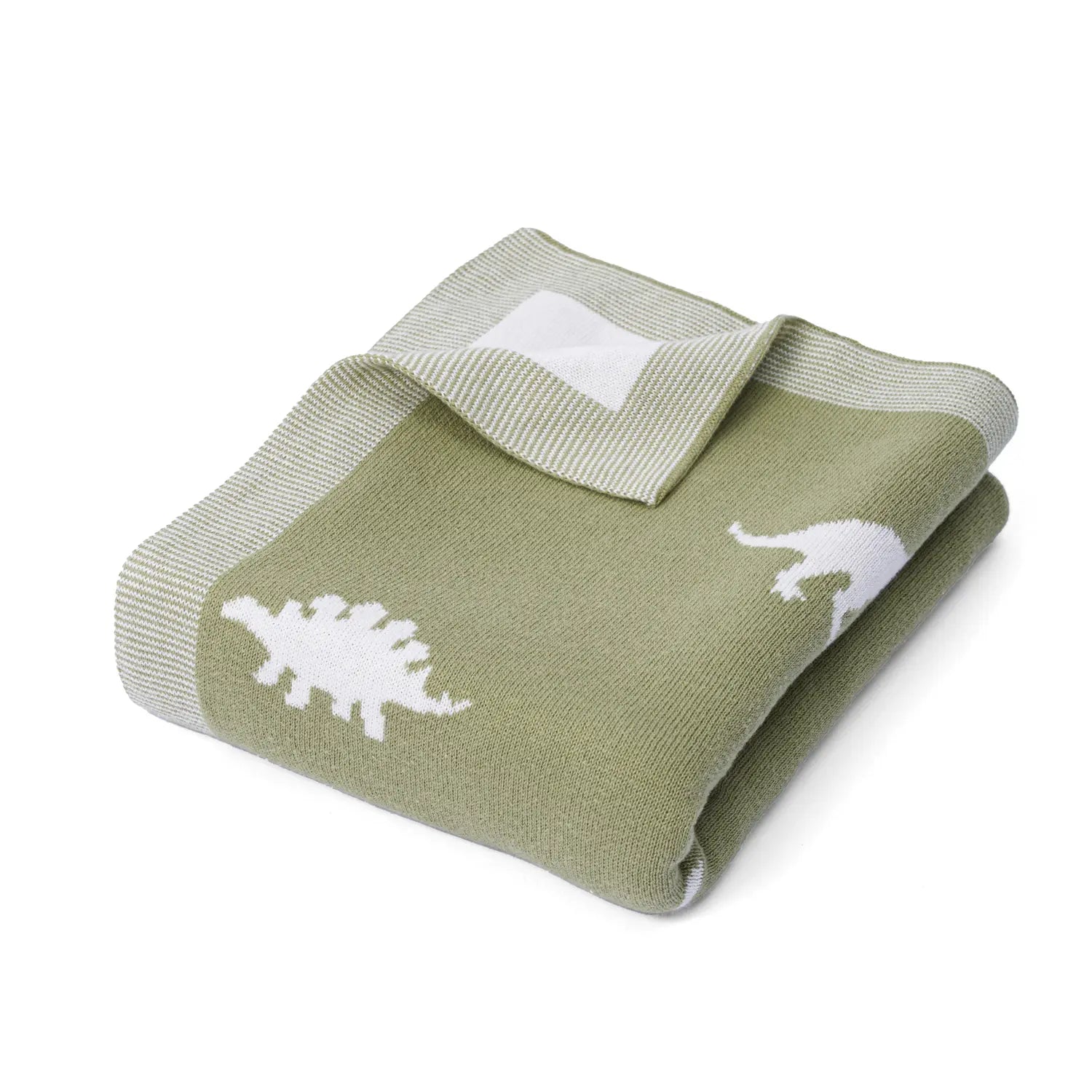 Dinosaur Jacquard Knit Baby Blanket - Aaria Tees Aaria Tees