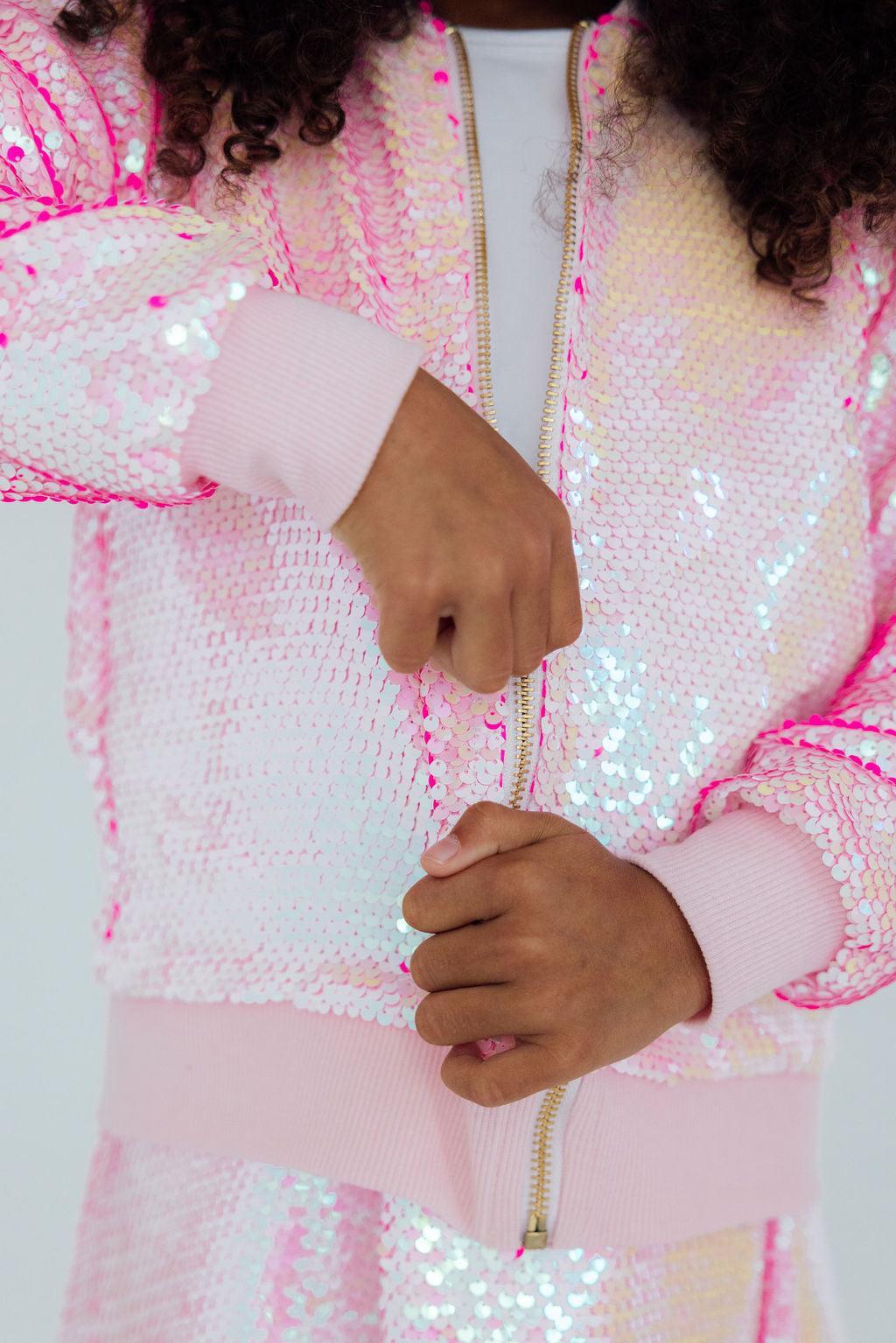 Diva Pink Flip Sequin Jacket - Aaria Tees Aaria Tees