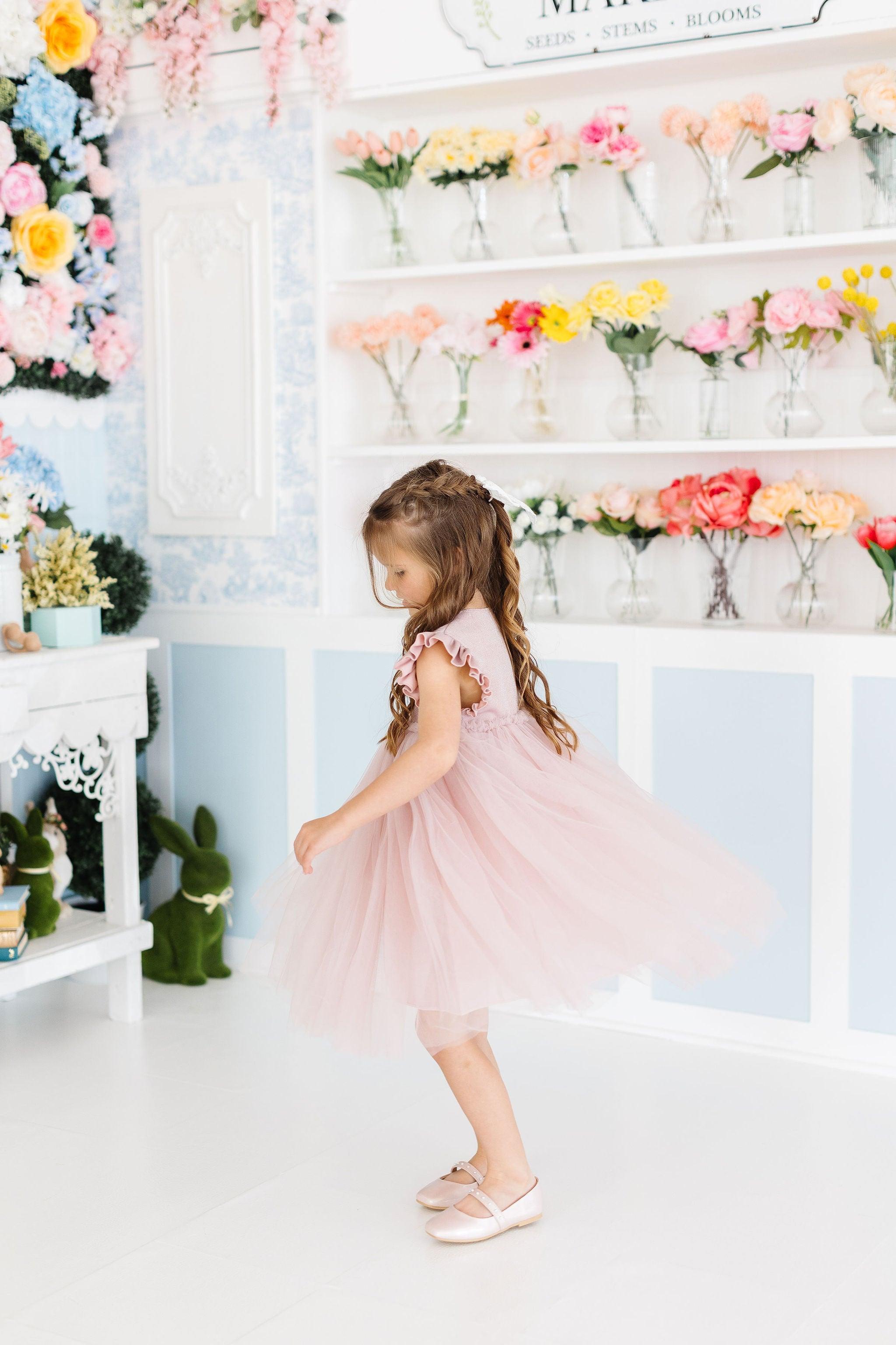 Dusty Pink Shimmer Tutu Dress - Aaria Tees Aaria Tees