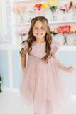 Dusty Pink Shimmer Tutu Dress - Aaria Tees Aaria Tees