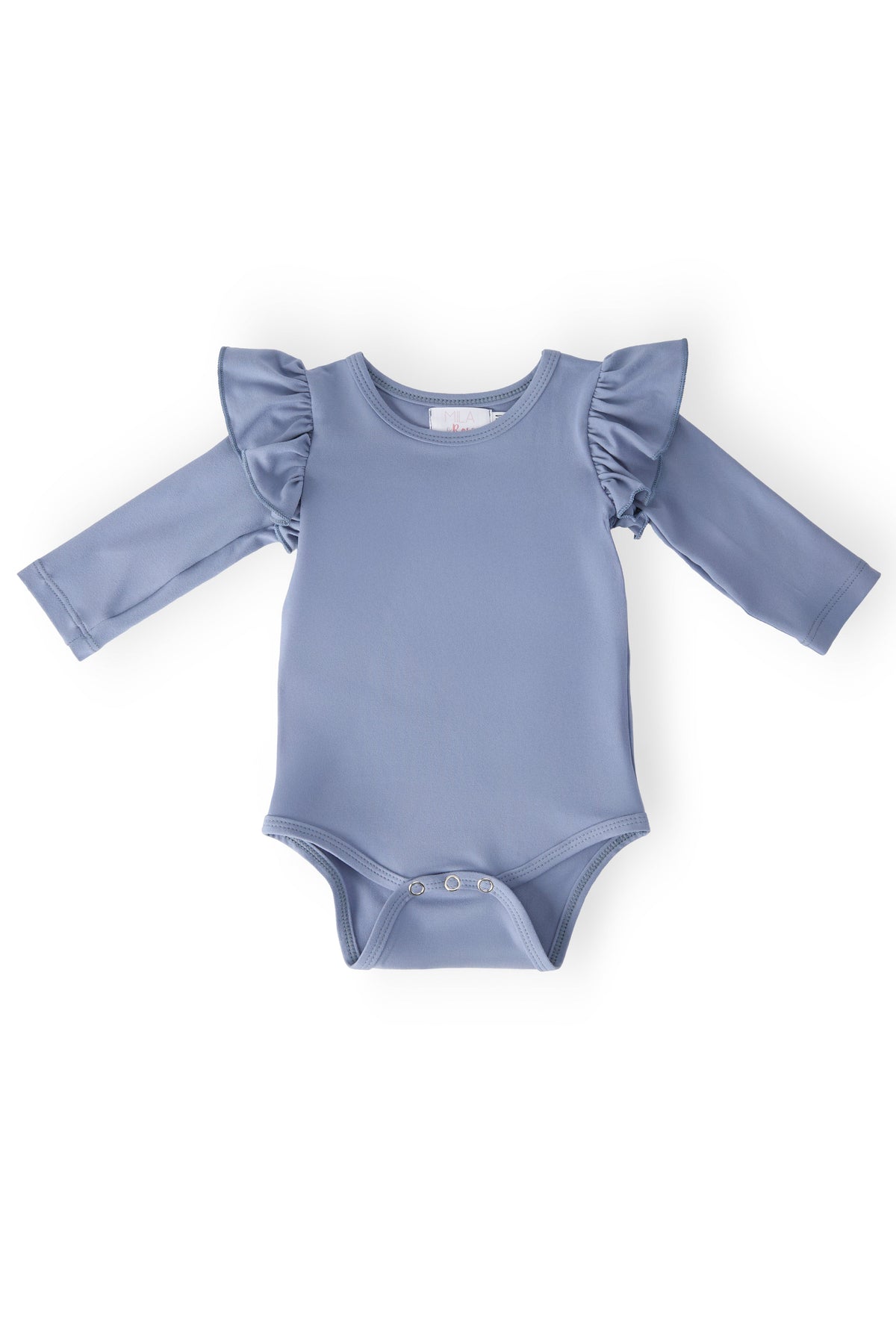 Dusty Blue L/S Flutter Bodysuit - Aaria Tees