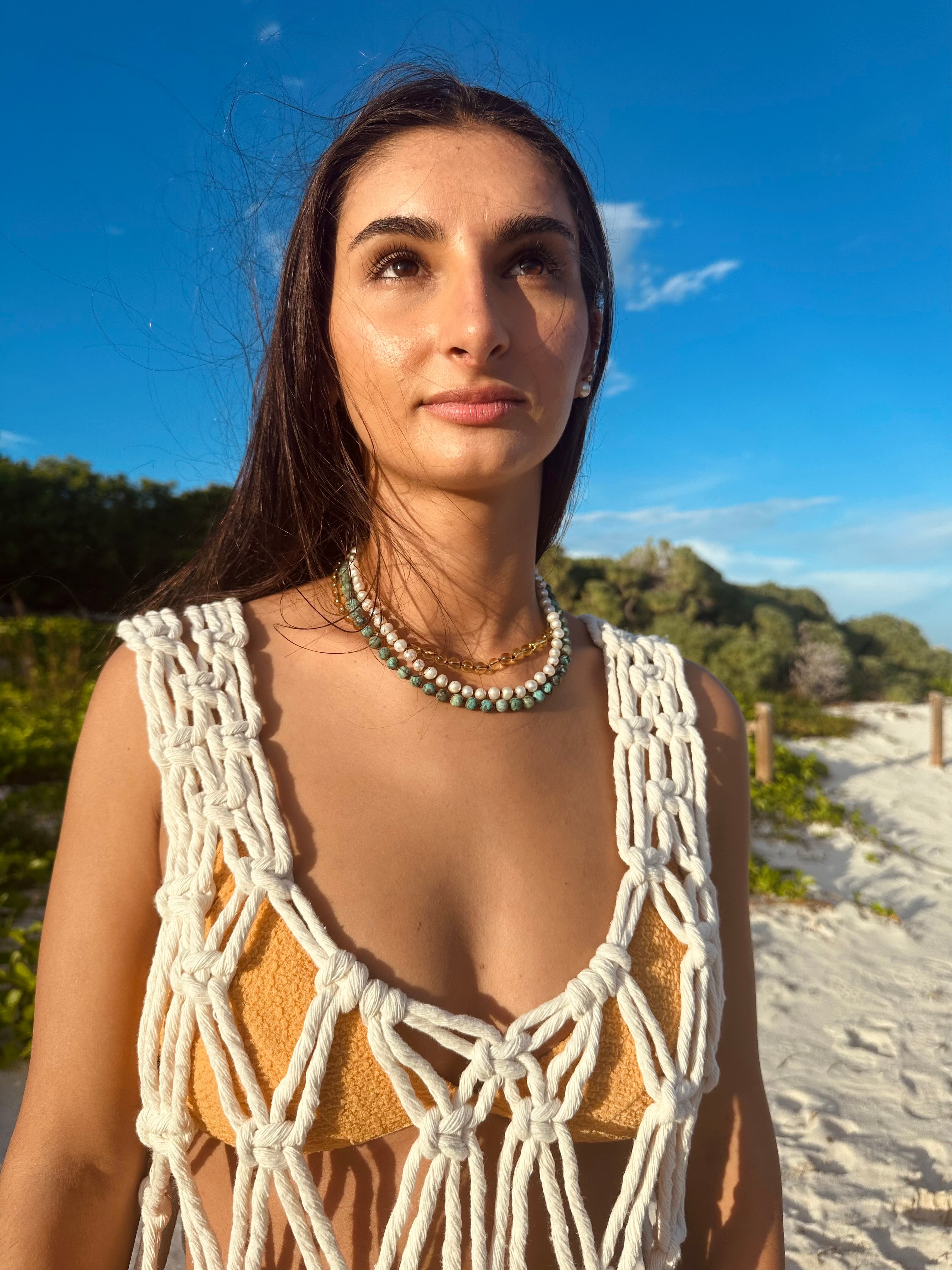Pure Gemstone + Pearl || Necklace - Aaria Tees Aaria Tees