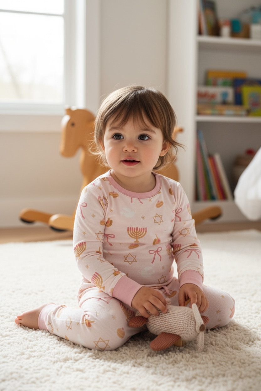Pretty In Hanukkah (Long Sleeve PJ) - Aaria Tees Aaria Tees