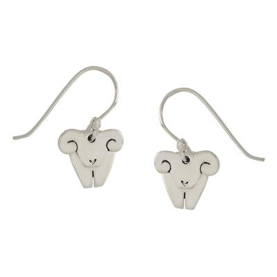 Dancing Ram Sterling Silver Earrings - Aaria Tees Aaria Tees