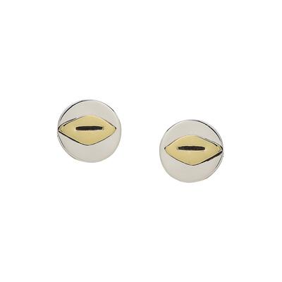Geometric Mixed Metal Post Earrings - Aaria Tees