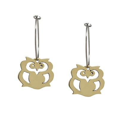 Owl Brass Earrings - Aaria Tees