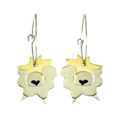 Dancing Lamb Mixed Metals Hoop Earrings - Aaria Tees Aaria Tees