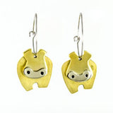 Dancing Hippo Mixed Metals Hoop Earrings - Aaria Tees Aaria Tees