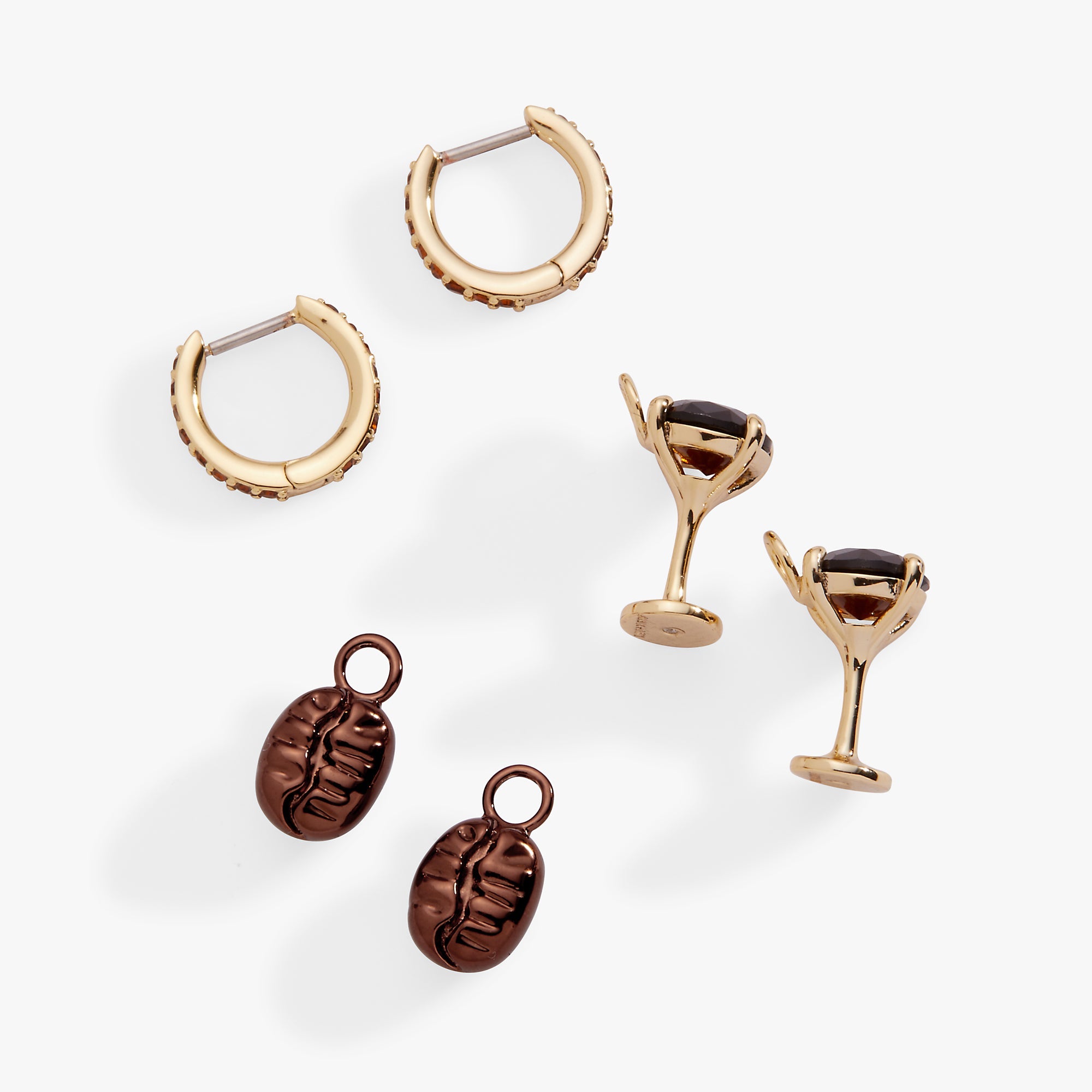 Espresso Martini Interchangeable Charm Huggie Hoop Set of 2 - Aaria Tees Aaria Tees