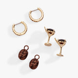 Espresso Martini Interchangeable Charm Huggie Hoop Set of 2 - Aaria Tees Aaria Tees