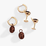Espresso Martini Interchangeable Charm Huggie Hoop Set of 2 - Aaria Tees Aaria Tees