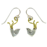 Bird Sterling & Brass Wire Earrings - Aaria Tees Aaria Tees