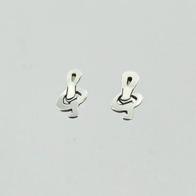 Treble Clef Sterling Silver Earrings - Aaria Tees Aaria Tees