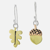 Leafy Charms Acorn Mixed Metals Wire Earrings - Aaria Tees Aaria Tees