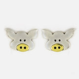 Piggy Portrait Mixed Metal Earrings - Aaria Tees Aaria Tees