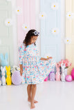 Egg-cellent 3/4 Sleeve Pocket Twirl Dress - Aaria Tees Aaria Tees