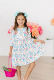 Egg-cellent 3/4 Sleeve Pocket Twirl Dress - Aaria Tees Aaria Tees