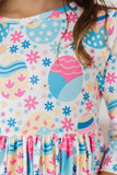 Egg-cellent 3/4 Sleeve Pocket Twirl Dress - Aaria Tees Aaria Tees