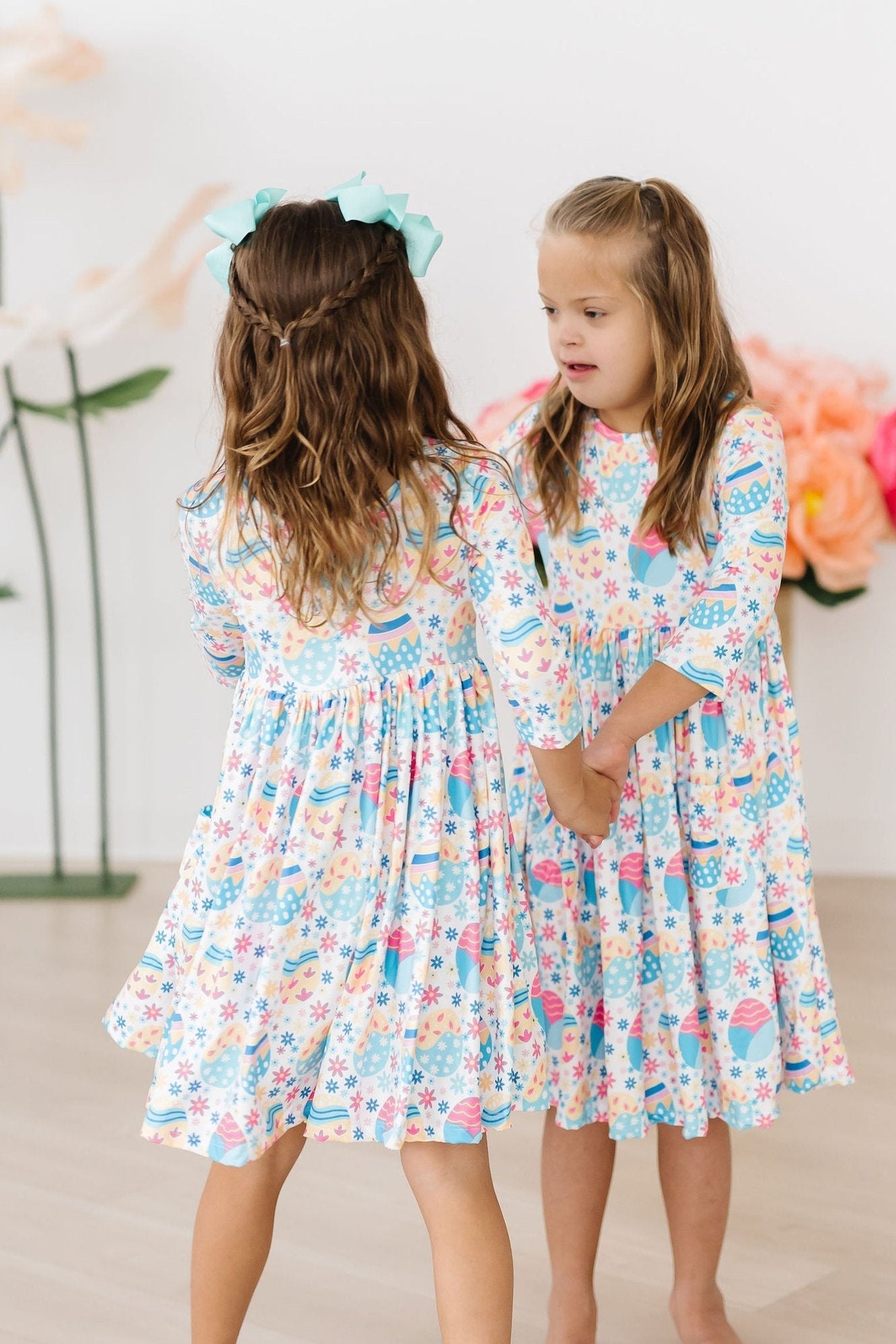 Egg-cellent 3/4 Sleeve Pocket Twirl Dress - Aaria Tees Aaria Tees