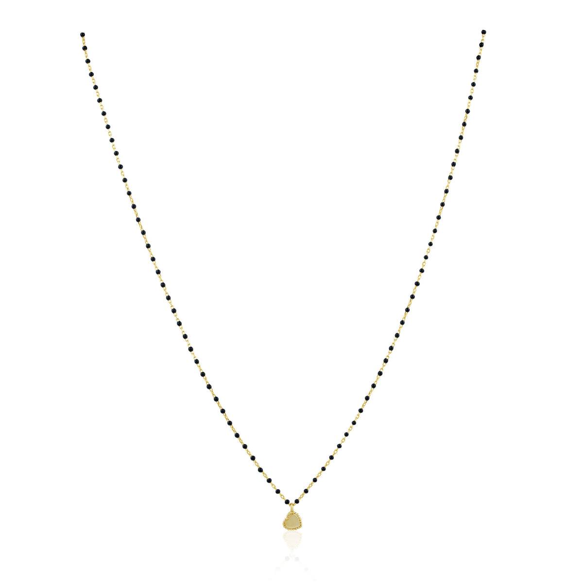 Elsa Mini Heart Necklace Black