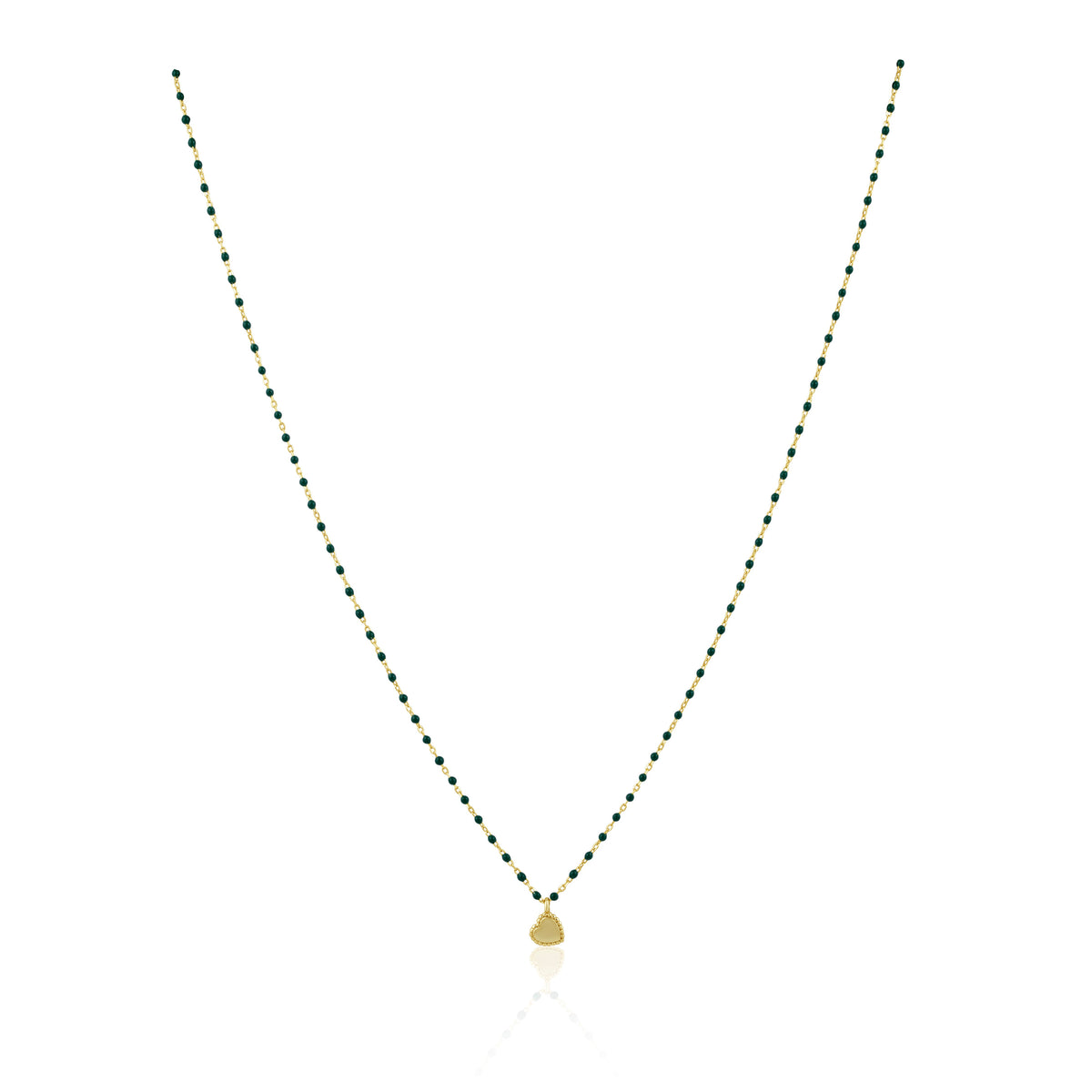 Elsa Mini Heart Necklace Green