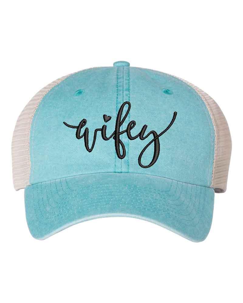Embroidered Wifey/Hubby Trucker Hat – Anniversary Gift Cap - Aaria Tees Aaria Tees