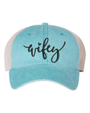 Embroidered Wifey/Hubby Trucker Hat – Anniversary Gift Cap - Aaria Tees Aaria Tees