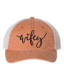 Embroidered Wifey/Hubby Trucker Hat – Anniversary Gift Cap - Aaria Tees Aaria Tees