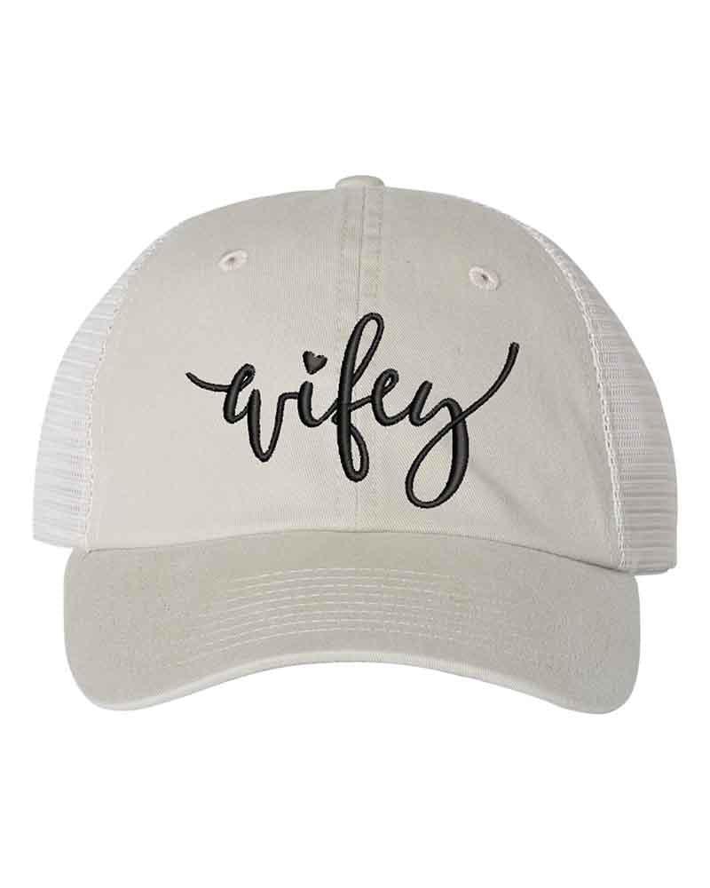 Embroidered Wifey/Hubby Trucker Hat – Anniversary Gift Cap - Aaria Tees Aaria Tees