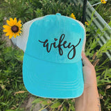 Embroidered Wifey/Hubby Trucker Hat – Anniversary Gift Cap - Aaria Tees Aaria Tees