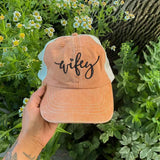 Embroidered Wifey/Hubby Trucker Hat – Anniversary Gift Cap - Aaria Tees Aaria Tees