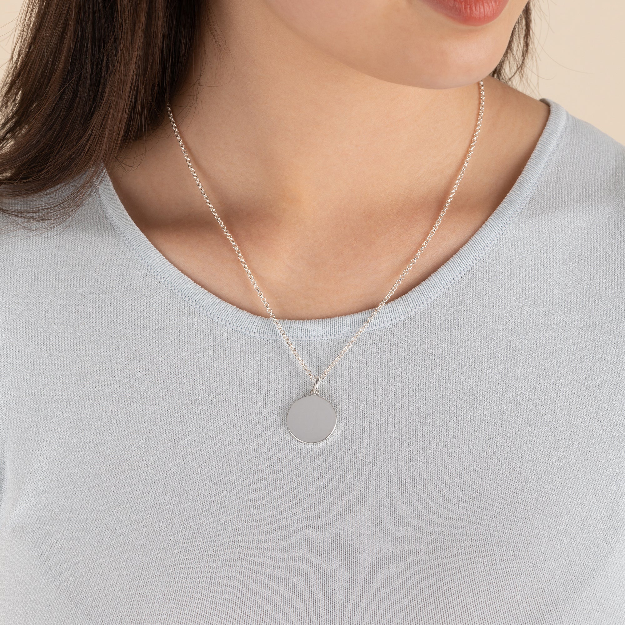 Circle Charm Necklace, 21'' - Aaria Tees Aaria Tees
