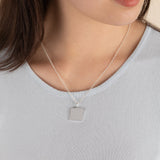 Square Charm Necklace, 21'' - Aaria Tees Aaria Tees
