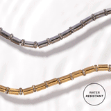 Tube Bead and Crystal Chain Bracelet - Aaria Tees Aaria Tees