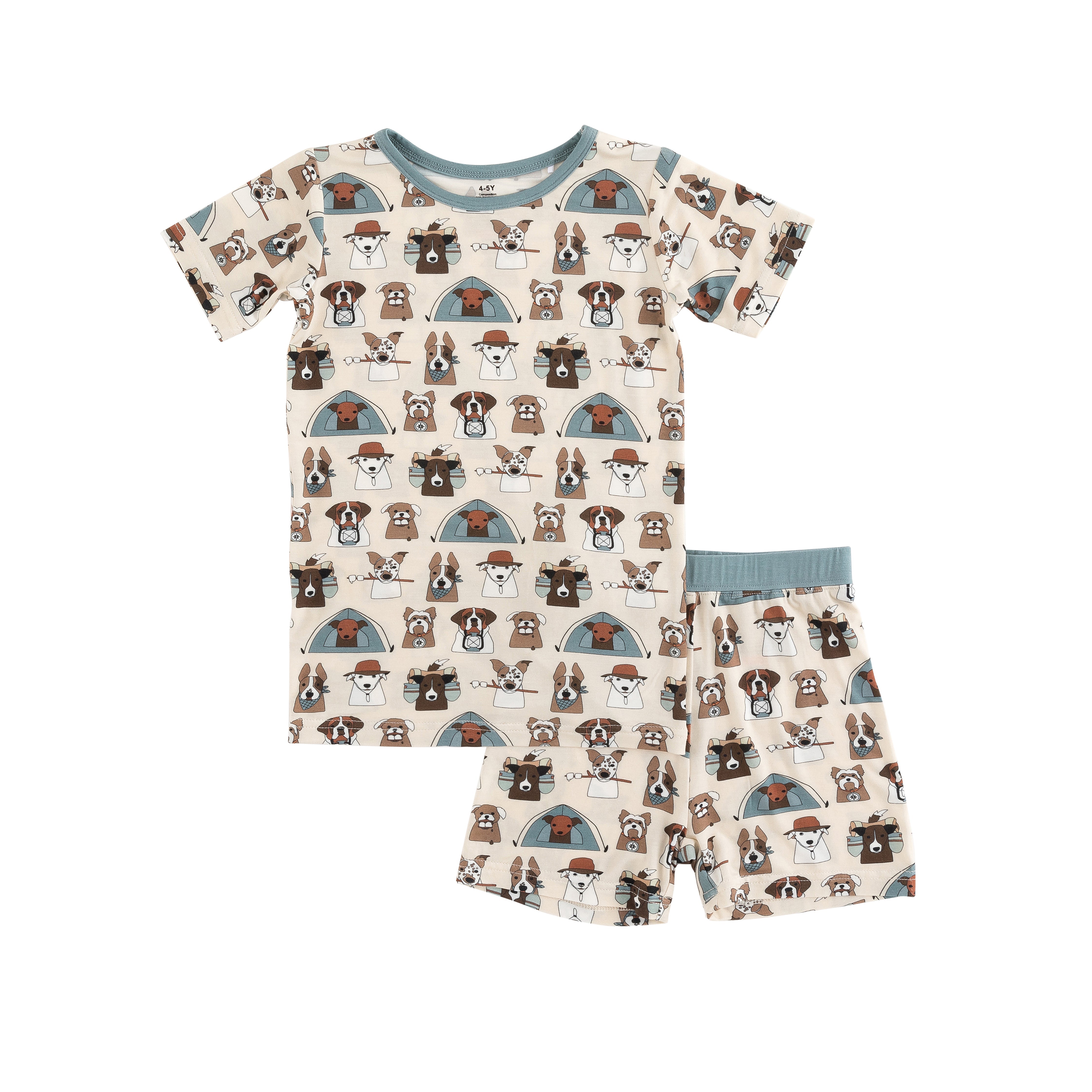 Camp Paws (Short PJ Set) - Blue - Aaria Tees Aaria Tees