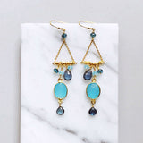 Blue Chandie Earrings Aaria Tees