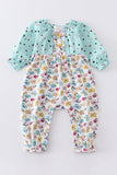 Platinum mint floral print baby girl romper - Aaria Tees Aaria Tees