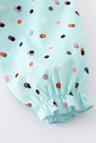 Platinum mint floral print baby girl romper - Aaria Tees Aaria Tees
