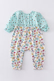 Platinum mint floral print baby girl romper - Aaria Tees Aaria Tees