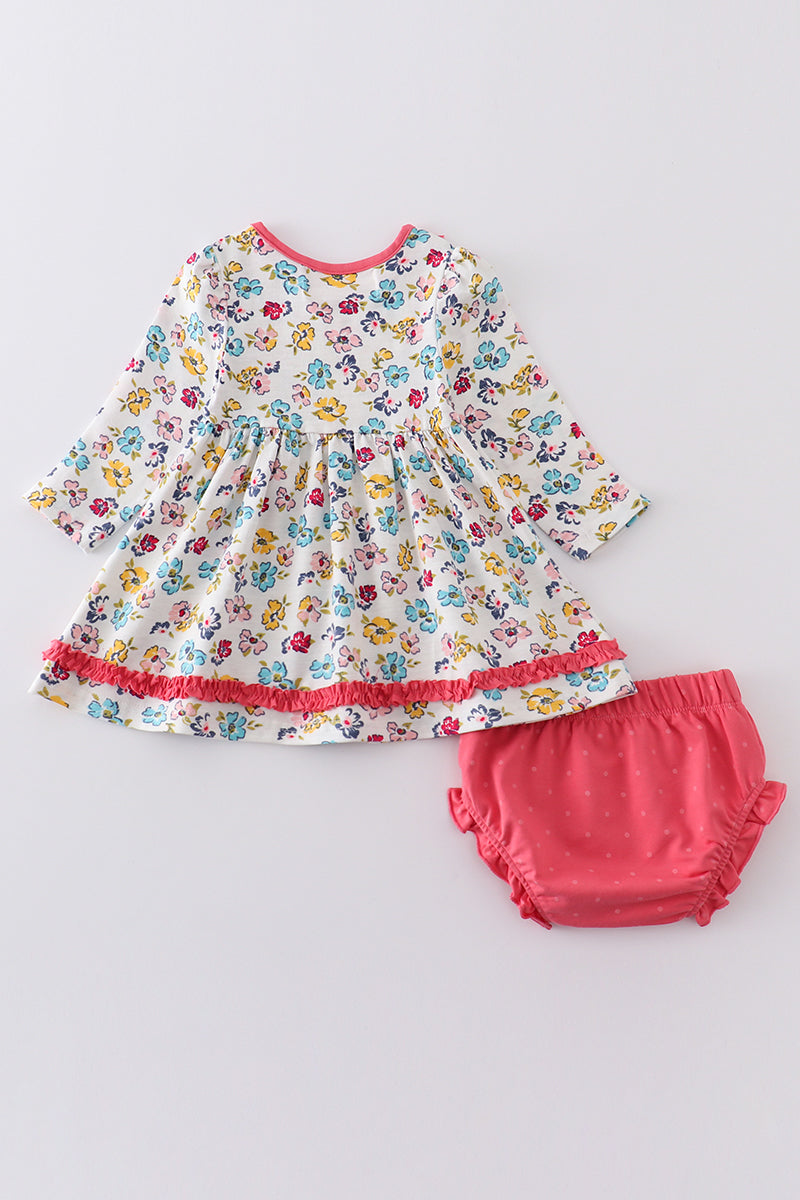 Platinum floral print baby girl set - Aaria Tees Aaria Tees