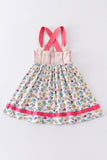 Platinum floral print strap girl dress - Aaria Tees Aaria Tees