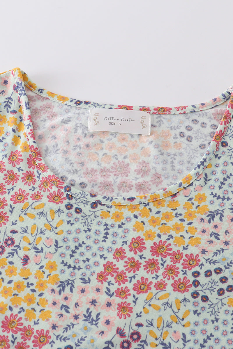 Platinum floral print dress for adult - Aaria Tees Aaria Tees