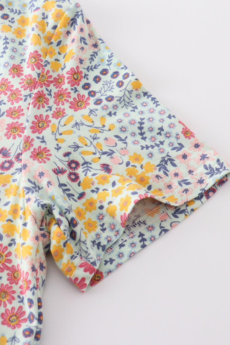 Platinum floral print dress for adult - Aaria Tees Aaria Tees