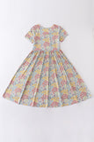 Platinum floral print dress for adult - Aaria Tees Aaria Tees