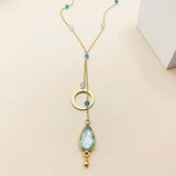Aquamarine Quartz Ballet Necklace Aaria Tees