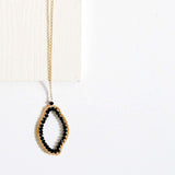 Black Spinel Freestyle Pendant Necklace Aaria Tees