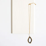 Black Spinel Freestyle Pendant Necklace Aaria Tees
