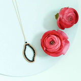 Black Spinel Freestyle Pendant Necklace Aaria Tees